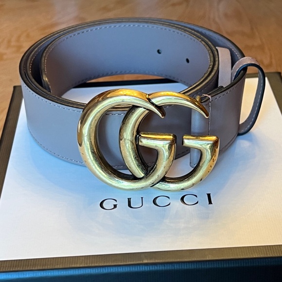 GUCCI Marmont GG Wide Leather Belt 36/90 Color: Dusty pink - Picture 2 of 13